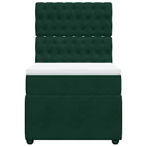 Box spring postel s matrací tmavě zelená 100x200 cm samet - obrázek 6