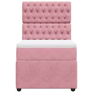 Box spring postel s matrací růžová 100x200 cm samet - obrázek 6