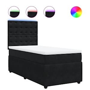 Box spring postel s matrací černá 100x200 cm samet - obrázek 2