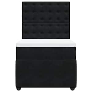 Box spring postel s matrací černá 100x200 cm samet - obrázek 6