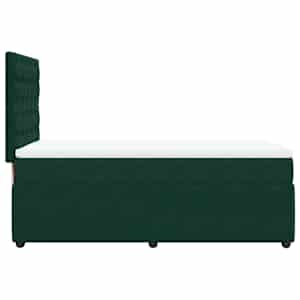 Box spring postel s matrací tmavě zelená 100x200 cm samet - obrázek 7