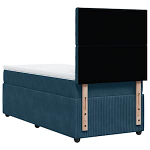 Box spring postel s matrací modrá 100 x 200 cm samet - obrázek 8