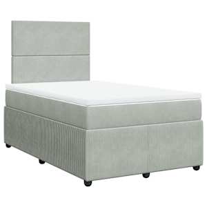 Box spring postel s matrací světle šedá 120x190 cm samet - obrázek 3