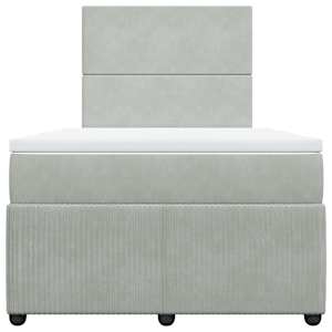 Box spring postel s matrací světle šedá 120x190 cm samet - obrázek 6