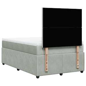Box spring postel s matrací světle šedá 120x190 cm samet - obrázek 8