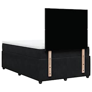 Box spring postel s matrací černá 120 x 190 cm samet - obrázek 8