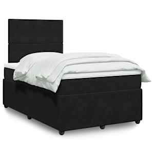 Box spring postel s matrací černá 120 x 190 cm samet - obrázek 1