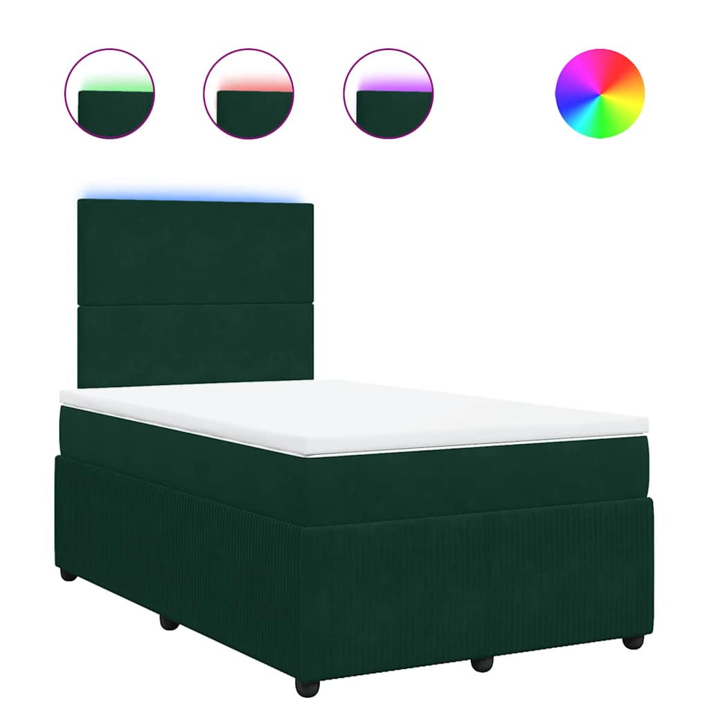 vidaXL Boxspring met matras fluweel donkergroen 120x190 cm groen, foto 3