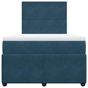 Box spring postel s matrací modrá 120 x 190 cm samet - obrázek 6