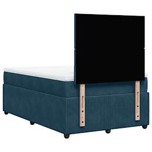 Box spring postel s matrací modrá 120 x 190 cm samet - obrázek 8