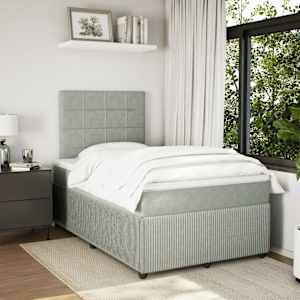 Box spring postel s matrací světle šedá 120x190 cm samet - obrázek 5
