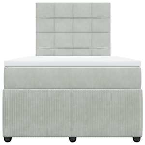 Box spring postel s matrací světle šedá 120x190 cm samet - obrázek 6