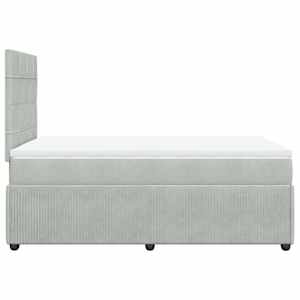 Box spring postel s matrací světle šedá 120x190 cm samet - obrázek 7