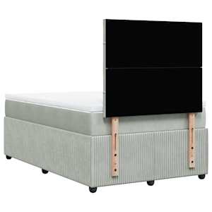 Box spring postel s matrací světle šedá 120x190 cm samet - obrázek 8