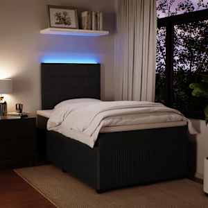 Box spring postel s matrací černá 120 x 190 cm samet - obrázek 4