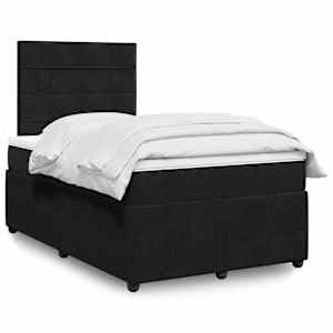 Box spring postel s matrací černá 120 x 190 cm samet - obrázek 1
