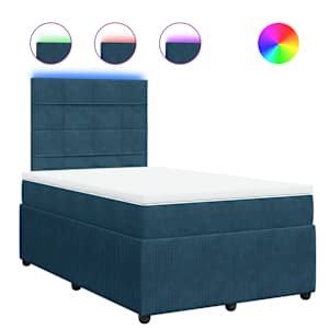 Box spring postel s matrací modrá 120 x 190 cm samet - obrázek 2