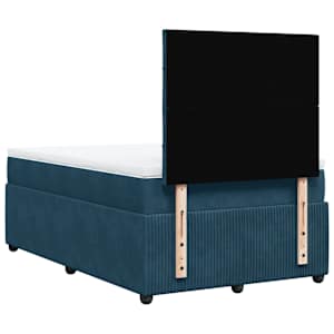 Box spring postel s matrací modrá 120 x 190 cm samet - obrázek 8
