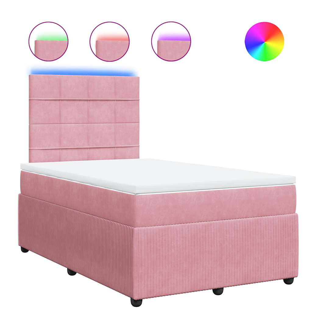 Thumbnail - vidaXL Boxspringbett mit Matratze Rosa 120x190 cm Samt