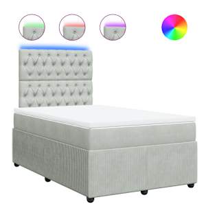Box spring postel s matrací světle šedá 120x190 cm samet - obrázek 2