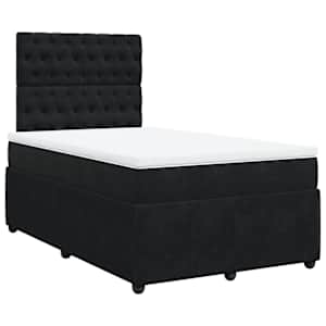 Box spring postel s matrací černá 120 x 190 cm samet - obrázek 3