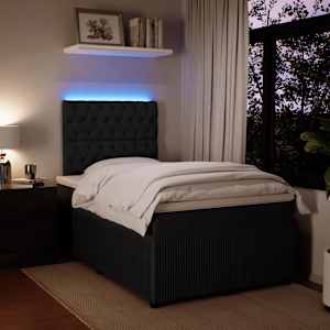 Box spring postel s matrací černá 120 x 190 cm samet - obrázek 4
