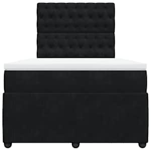 Box spring postel s matrací černá 120 x 190 cm samet - obrázek 6