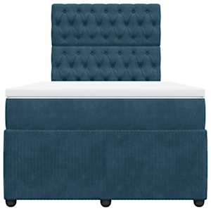 Box spring postel s matrací modrá 120 x 190 cm samet - obrázek 6