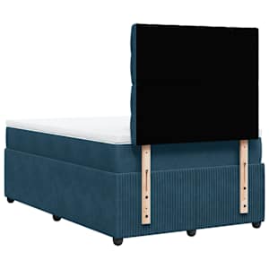 Box spring postel s matrací modrá 120 x 190 cm samet - obrázek 8