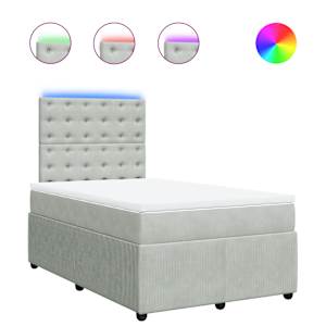 Box spring postel s matrací světle šedá 120x190 cm samet - obrázek 2