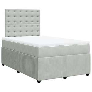 Box spring postel s matrací světle šedá 120x190 cm samet - obrázek 3