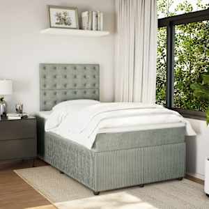 Box spring postel s matrací světle šedá 120x190 cm samet - obrázek 5