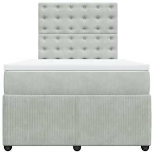 Box spring postel s matrací světle šedá 120x190 cm samet - obrázek 6