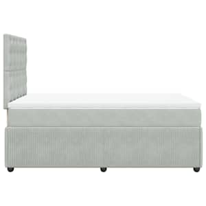 Box spring postel s matrací světle šedá 120x190 cm samet - obrázek 7