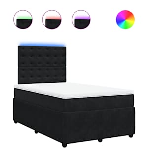 Box spring postel s matrací černá 120 x 190 cm samet - obrázek 2