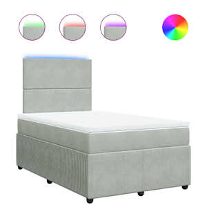 Box spring postel s matrací světle šedá 120 x 200 cm samet - obrázek 2
