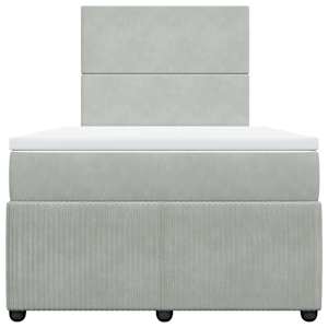 Box spring postel s matrací světle šedá 120 x 200 cm samet - obrázek 6