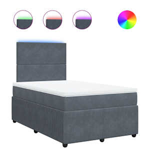 Box spring postel s matrací tmavě šedá 120 x 200 cm samet - obrázek 2