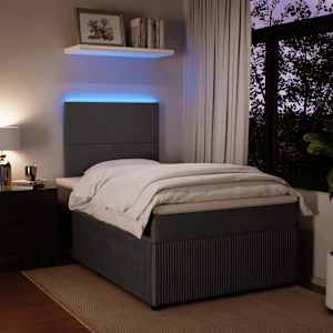 Box spring postel s matrací tmavě šedá 120 x 200 cm samet - obrázek 4