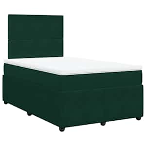 Box spring postel s matrací tmavě zelená 120 x 200 cm samet - obrázek 3