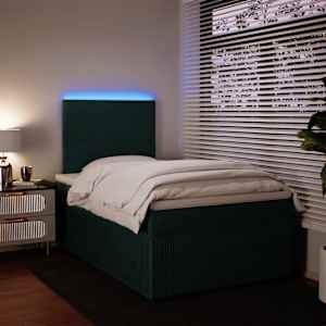 Box spring postel s matrací tmavě zelená 120 x 200 cm samet - obrázek 4