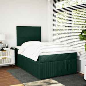 Box spring postel s matrací tmavě zelená 120 x 200 cm samet - obrázek 5