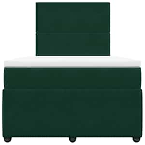 Box spring postel s matrací tmavě zelená 120 x 200 cm samet - obrázek 6