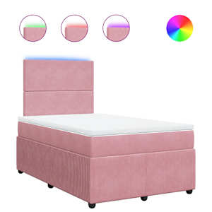 Box spring postel s matrací růžová 120 x 200 cm samet - obrázek 2