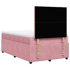 Box spring postel s matrací růžová 120 x 200 cm samet - obrázek 8
