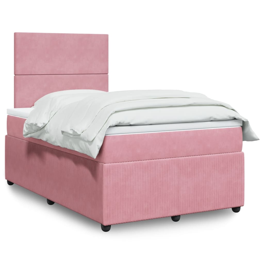 Boxspringbett mit Matratze Rosa 120×200 cm Samt