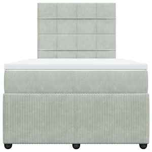 Box spring postel s matrací světle šedá 120 x 200 cm samet - obrázek 6