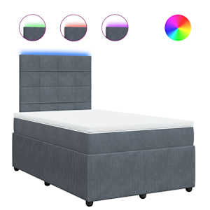 Box spring postel s matrací tmavě šedá 120 x 200 cm samet - obrázek 2
