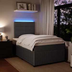 Box spring postel s matrací tmavě šedá 120 x 200 cm samet - obrázek 4