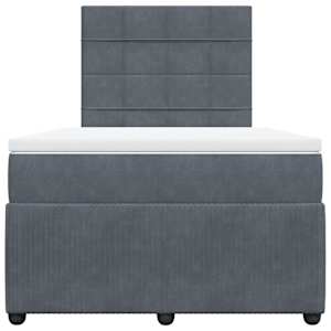 Box spring postel s matrací tmavě šedá 120 x 200 cm samet - obrázek 6